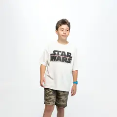 STAR WARS - Polera Niño Logo Blanca