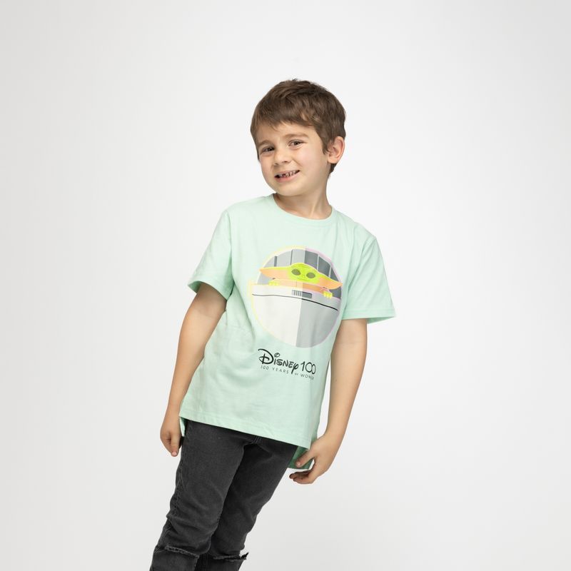 DISNEY - Polera Niño Baby Yoda 100 años Verde Disney