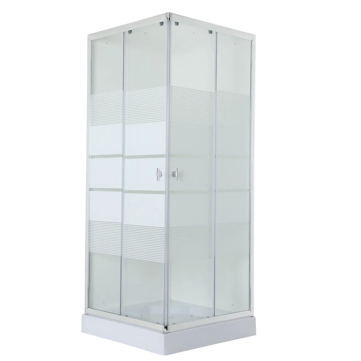 JOYTEK - Shower Door 80x80cm 5mm Recto Blanco Mampara INCLUYE RECEPTÁCULO
