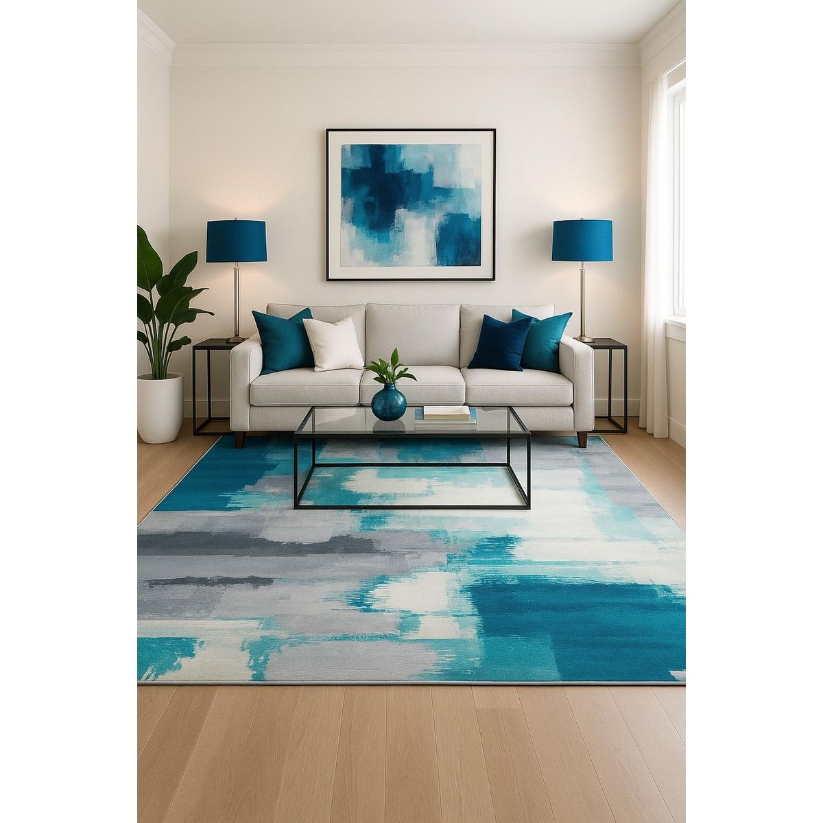 CLEMS CORTINAS - Alfombra Diseño Estambul Para Living 200x220 Clems