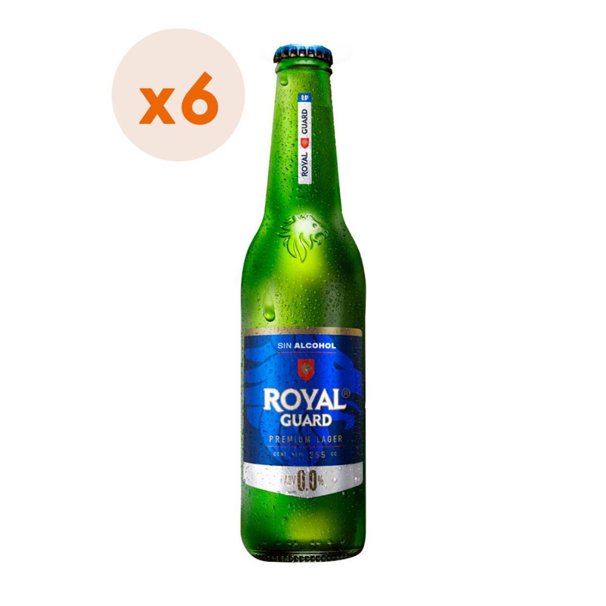 Royal Guard - 6x Cerveza Royal Guard Sin Alcohol Botellín 355cc