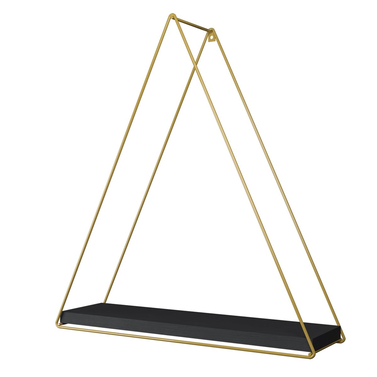 VEKKAHOME - REPISA TRIANGULAR GOLDEN BLACK 37X10X40CM.