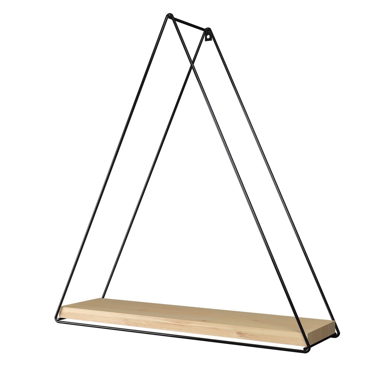 VEKKAHOME - REPISA TRIANGULAR PINO BLACK 37X10X40CM.