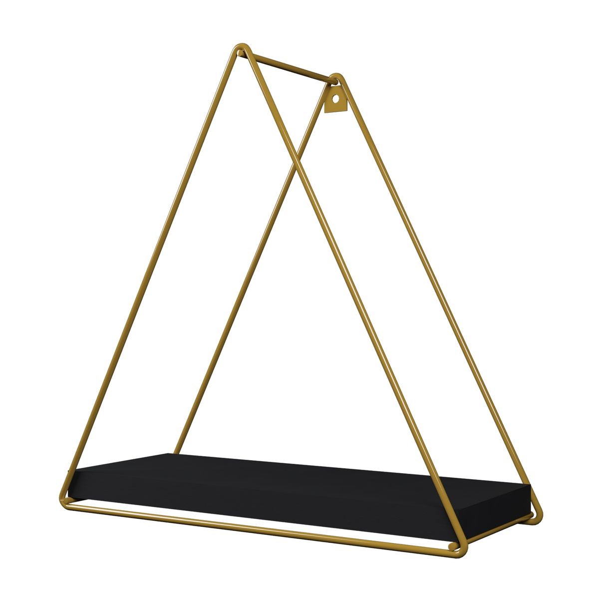 VEKKAHOME - REPISA TRIANGULAR GOLDEN BLACK 25X10X25CM