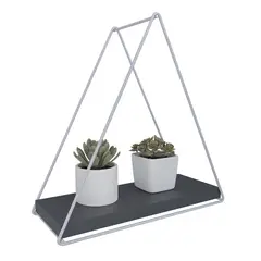 VEKKAHOME - REPISA TRIANGULAR WHITHE BLACK 25X10X25CM