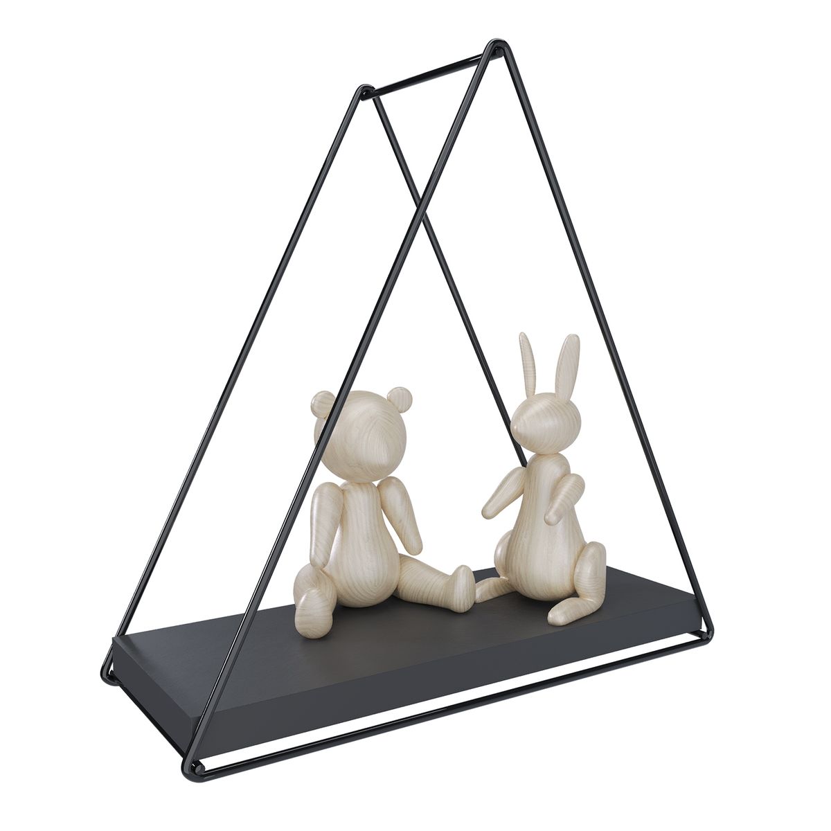 VEKKAHOME - REPISA TRIANGULAR TOTAL BLACK 25X10X25CM.