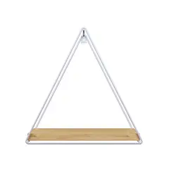 VEKKAHOME - REPISA TRIANGULAR PINO WHITE 25X10X25CM