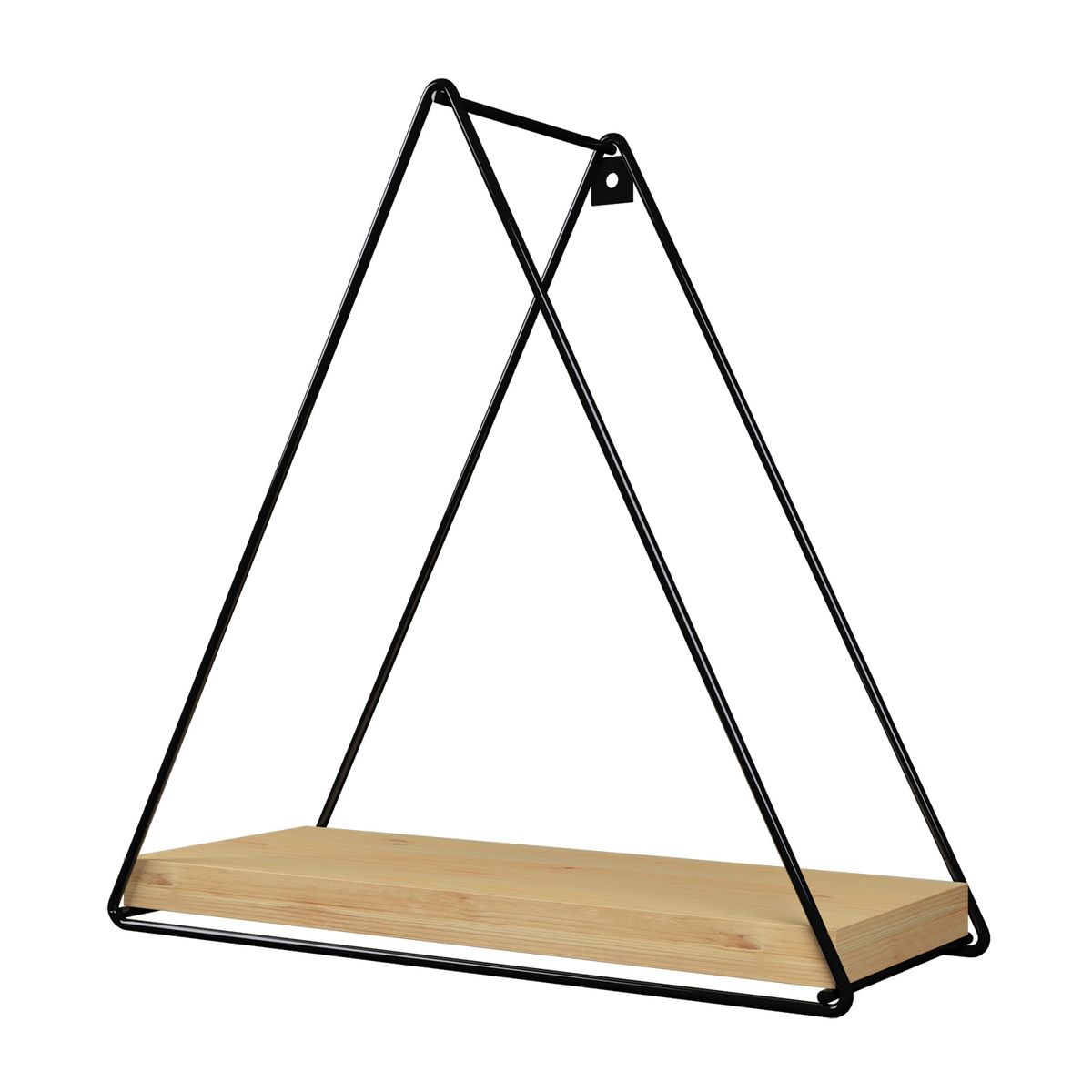 VEKKAHOME - REPISA TRIANGULAR PINO BLACK 25X10X25CM