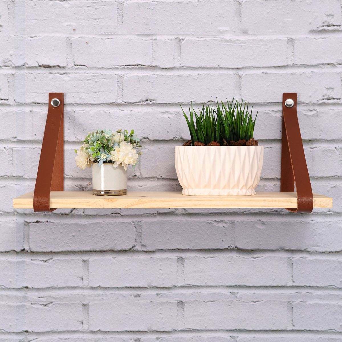 VEKKAHOME - ESTANTE COURO CAFE 60X20CM