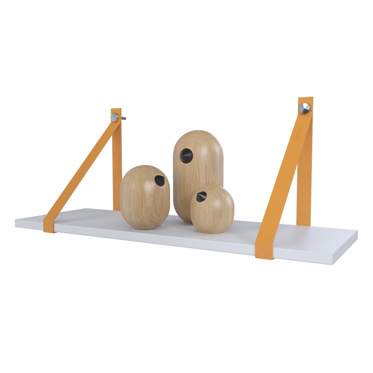 VEKKAHOME - ESTANTE COURO CARAMELO 60X20CM