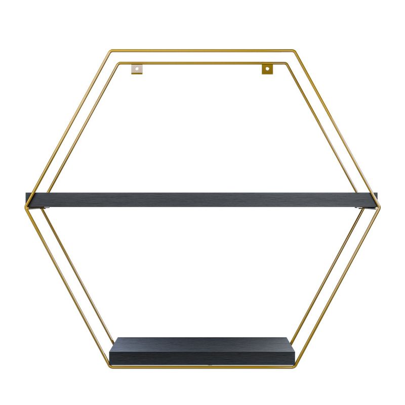 VEKKAHOME - REPISA HEXAGONAL GOLDEN BLACK VEKKAHOME