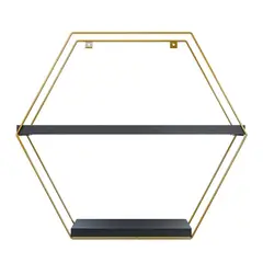 VEKKAHOME - REPISA HEXAGONAL GOLDEN BLACK