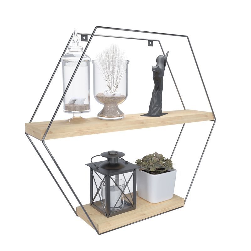 VEKKAHOME - REPISA HEXAGONAL PINO BLACK VEKKAHOME