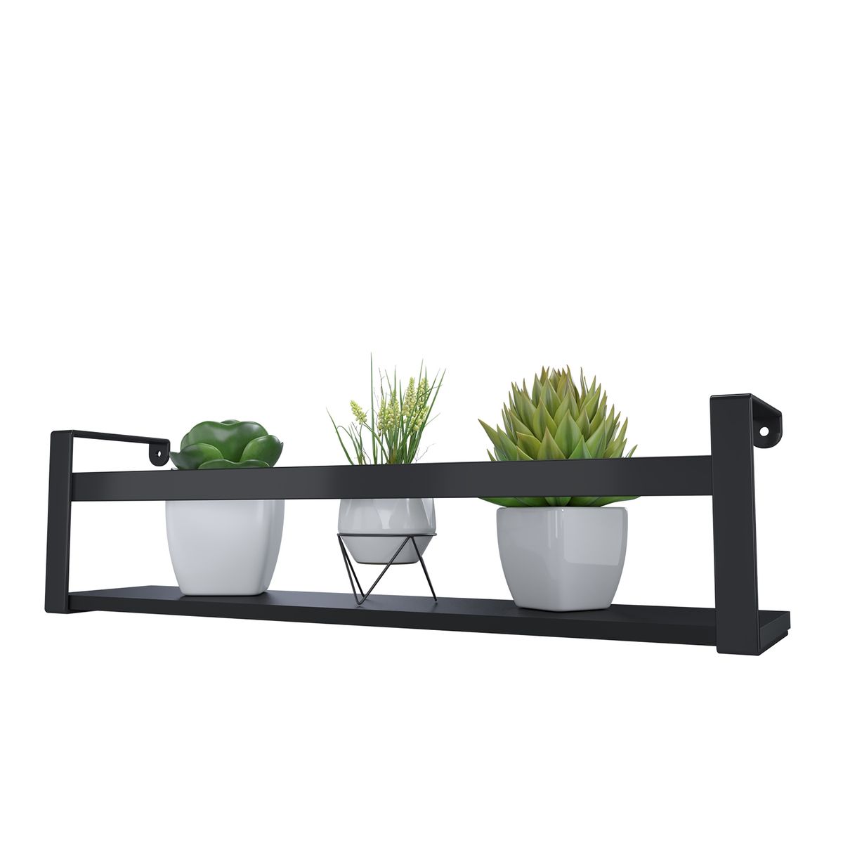 VEKKAHOME - ESTANTE FLOTANTE NEGRO 45CM