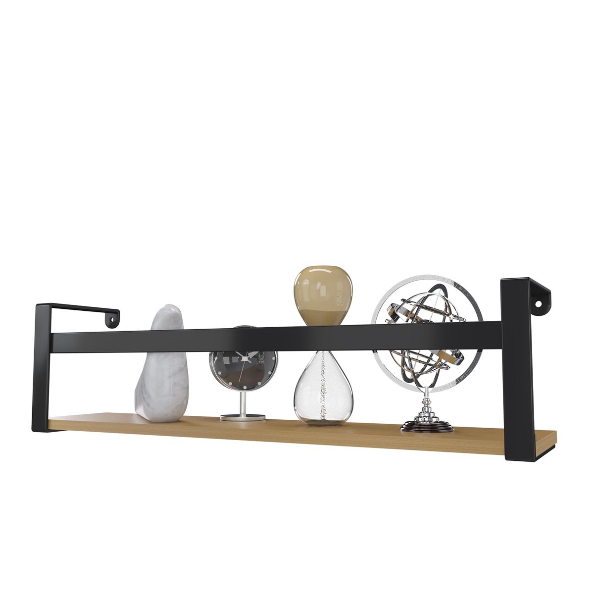 VEKKAHOME - ESTANTE FLOTANTE NEGRO BICOLOR 45CM