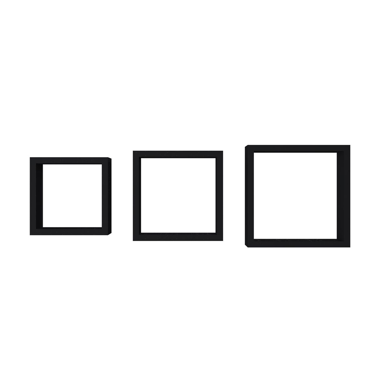 VEKKAHOME - REPISAS FLOTANTES CUADRADAS NEGRAS