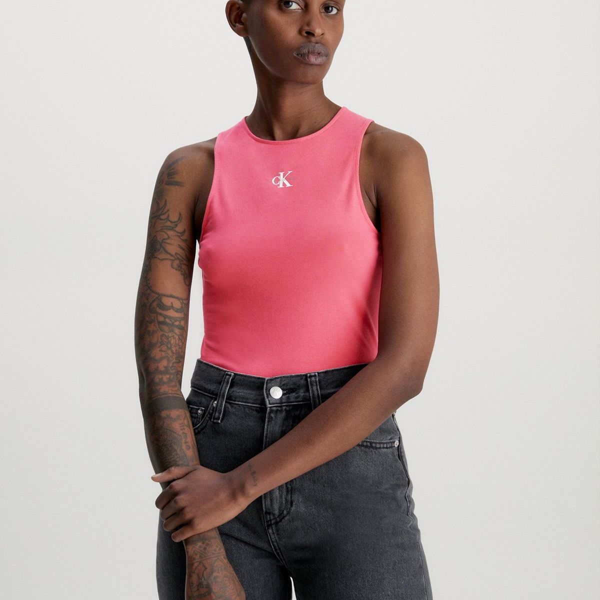 CALVIN KLEIN - Blusa Monologo Racer Rosado Calvin Klein