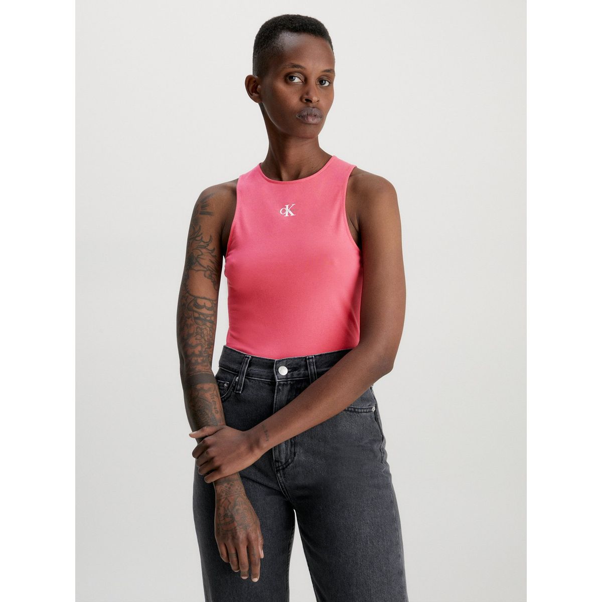 CALVIN KLEIN - Blusa Monologo Racer Rosado Calvin Klein