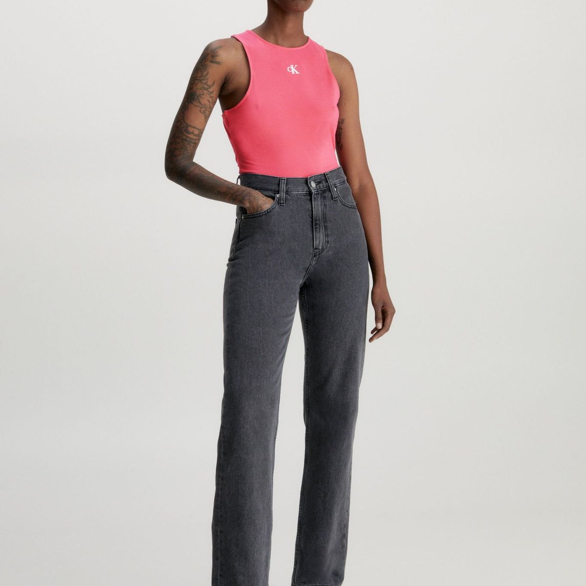 CALVIN KLEIN - Blusa Monologo Racer Rosado Calvin Klein