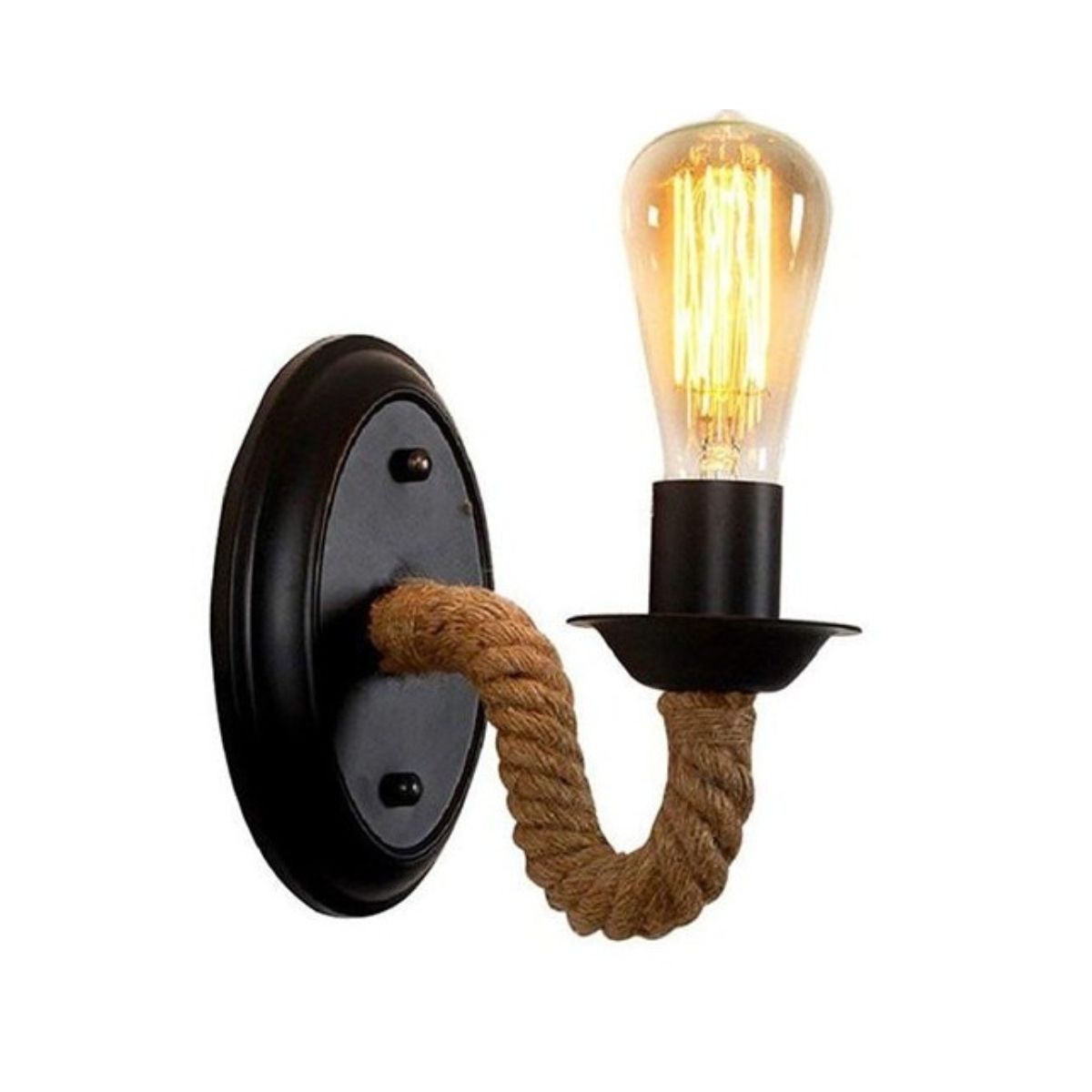 GENERICO - Aplique Led Muro Cañamo Soga Interior E27 Deco