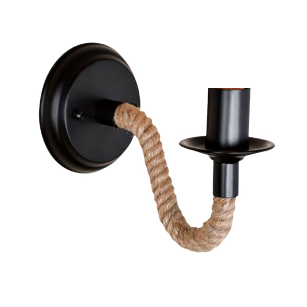 GENERICO - Aplique Led Muro Cañamo Soga Interior E27 Deco