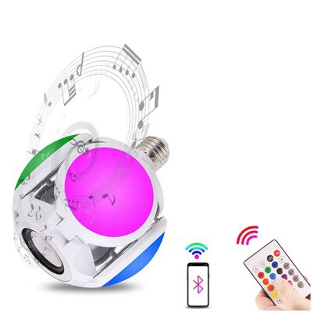 GENERICO - Bombilla lámpara LED inteligente con Altavoz Bluetooth