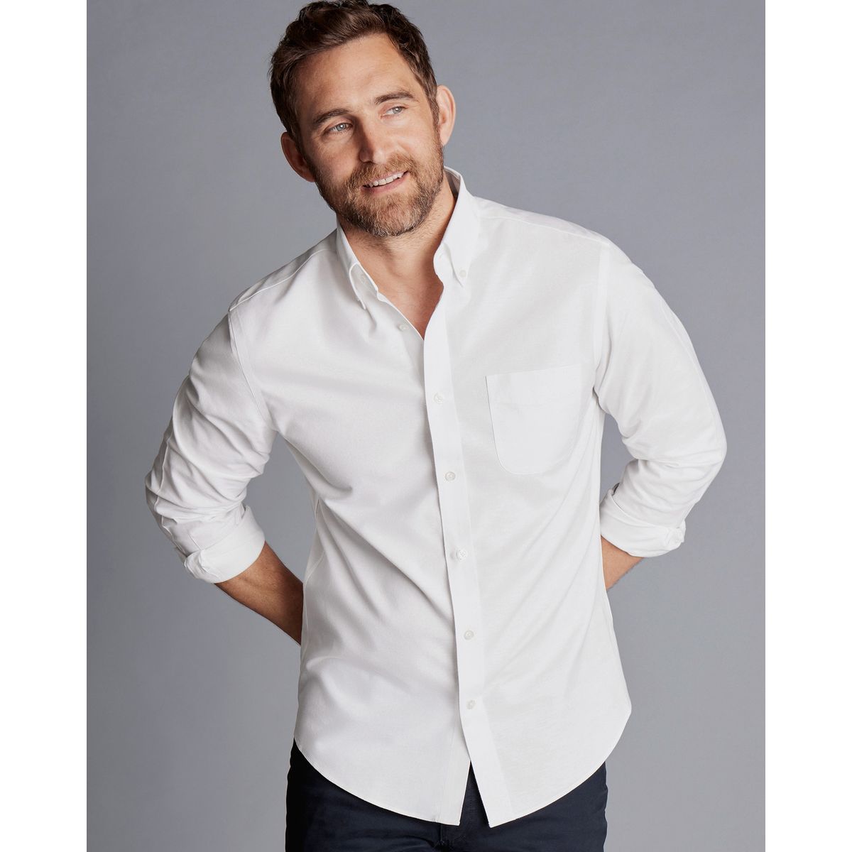 KINGS CROSS - Oxford Mens White Shirt