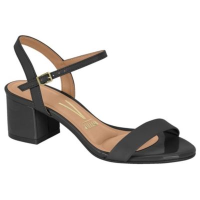 Sandalia Taco Cuadrado EcoCuero Negro