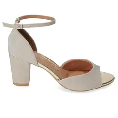 VIZZANO - Sandalia Fiesta Taco Ancho Dorada Mujer