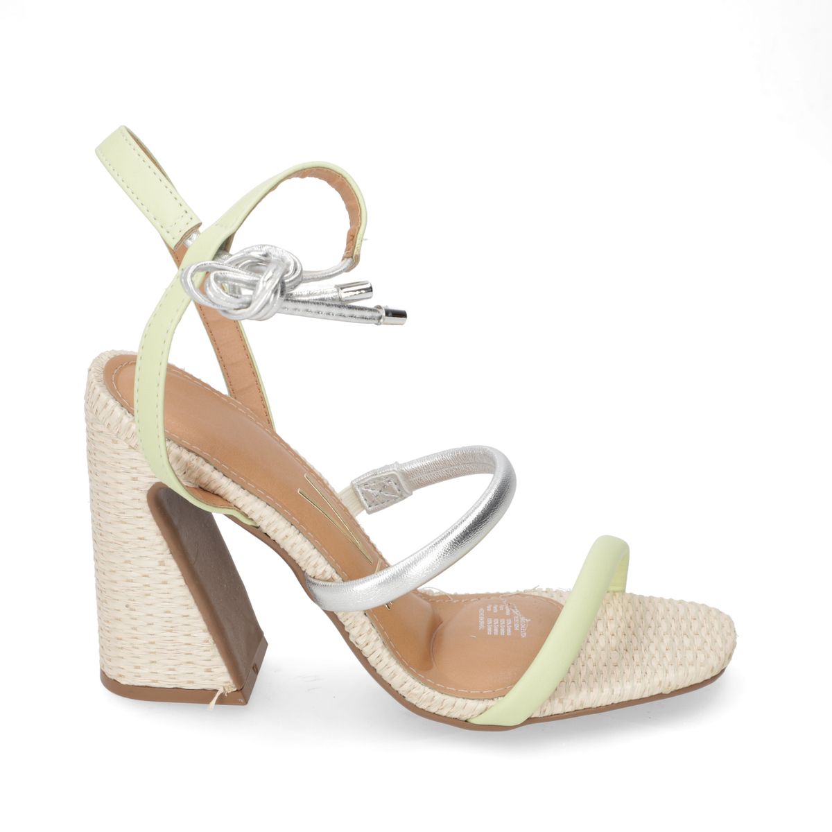 VIZZANO - Sandalia Mujer Taco Cuadrado  EcoCuero Beige Menta Vizzano