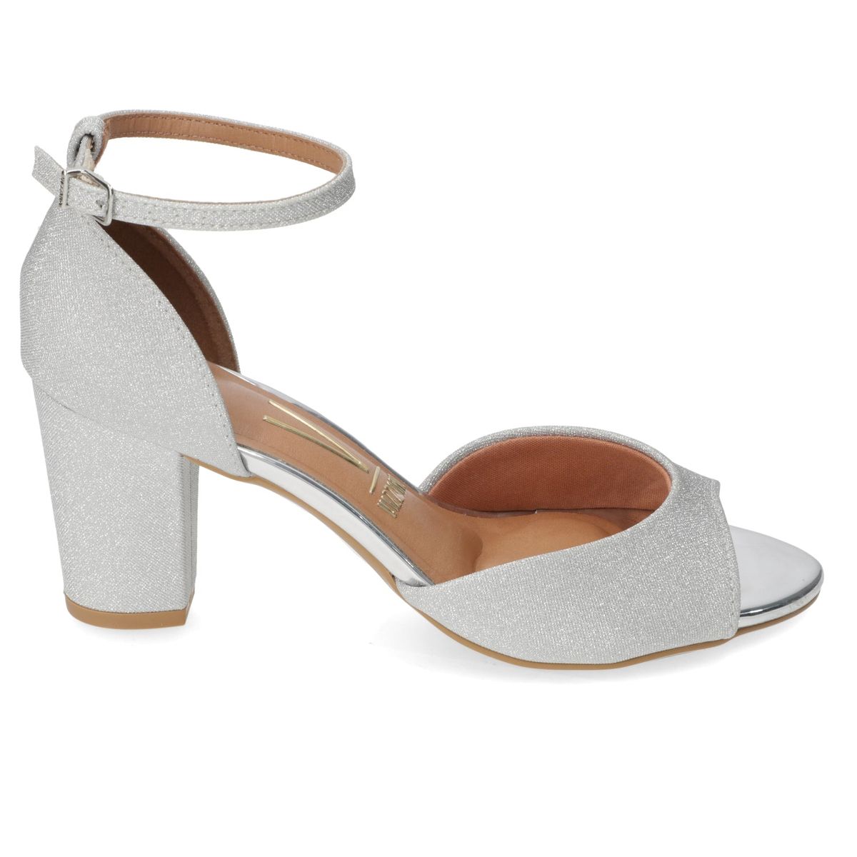 VIZZANO - Sandalia Taco Cuadrado Vizzano Textil Glitter Plateado