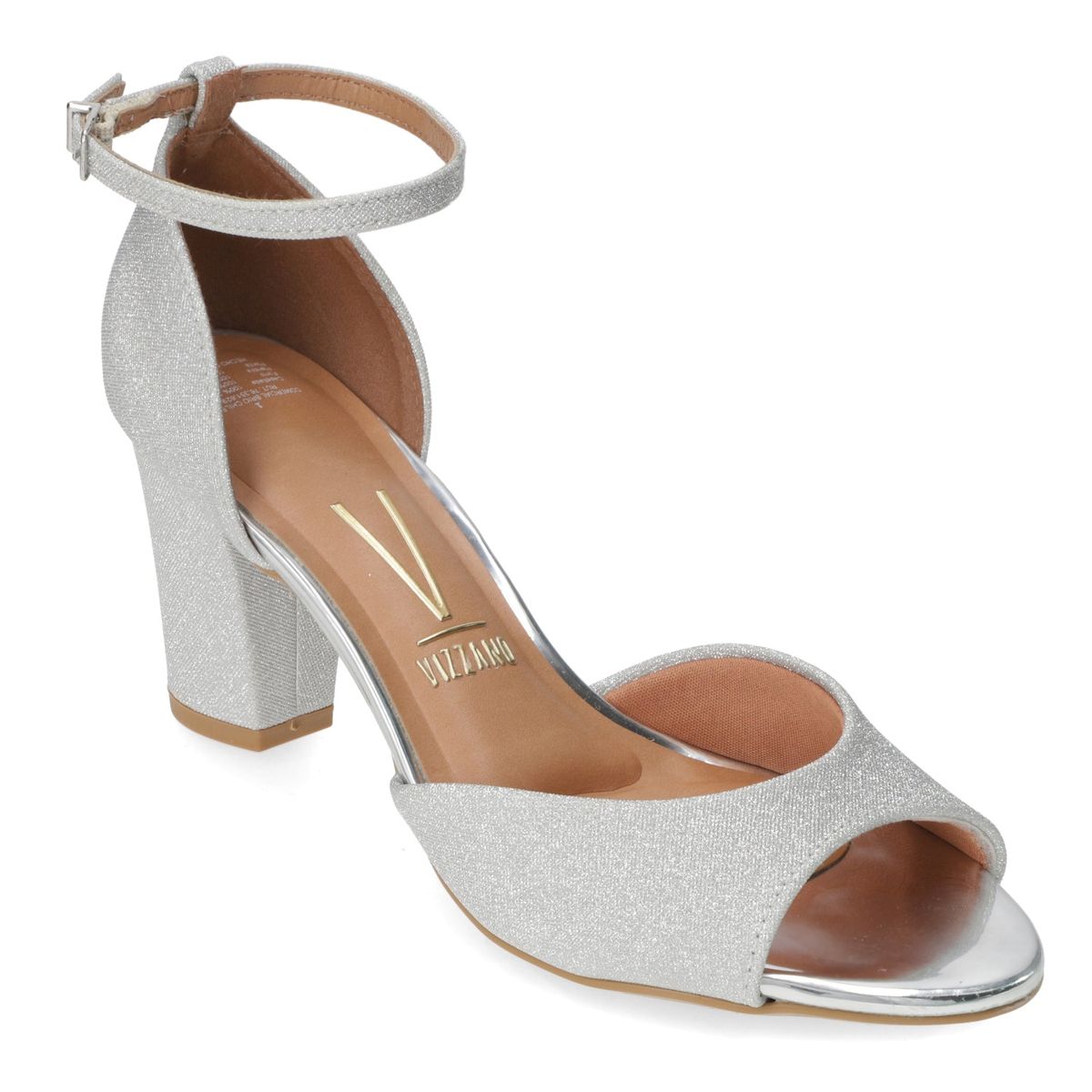 VIZZANO - Sandalia Taco Cuadrado Vizzano Textil Glitter Plateado