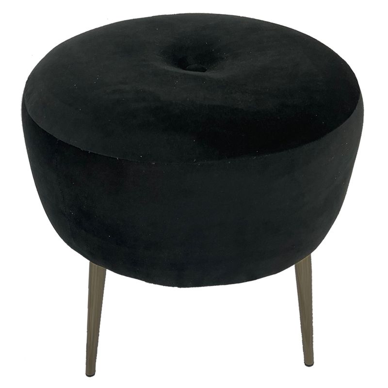 WALTHER - Pouf Ely felpa negro