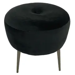 WALTHER - Pouf Ely felpa negro