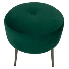 WALTHER - Pouf Ely felpa verde