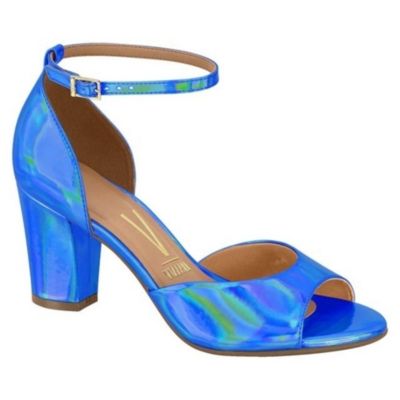 Sandalia Taco Holográfico Azul