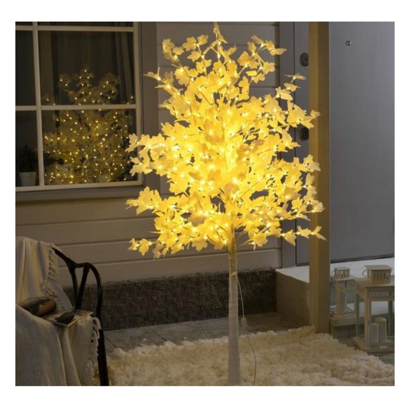 UNIVERSAL - ARBOL LED DISEÑOS 1.80 MTS DORADO HOJAS