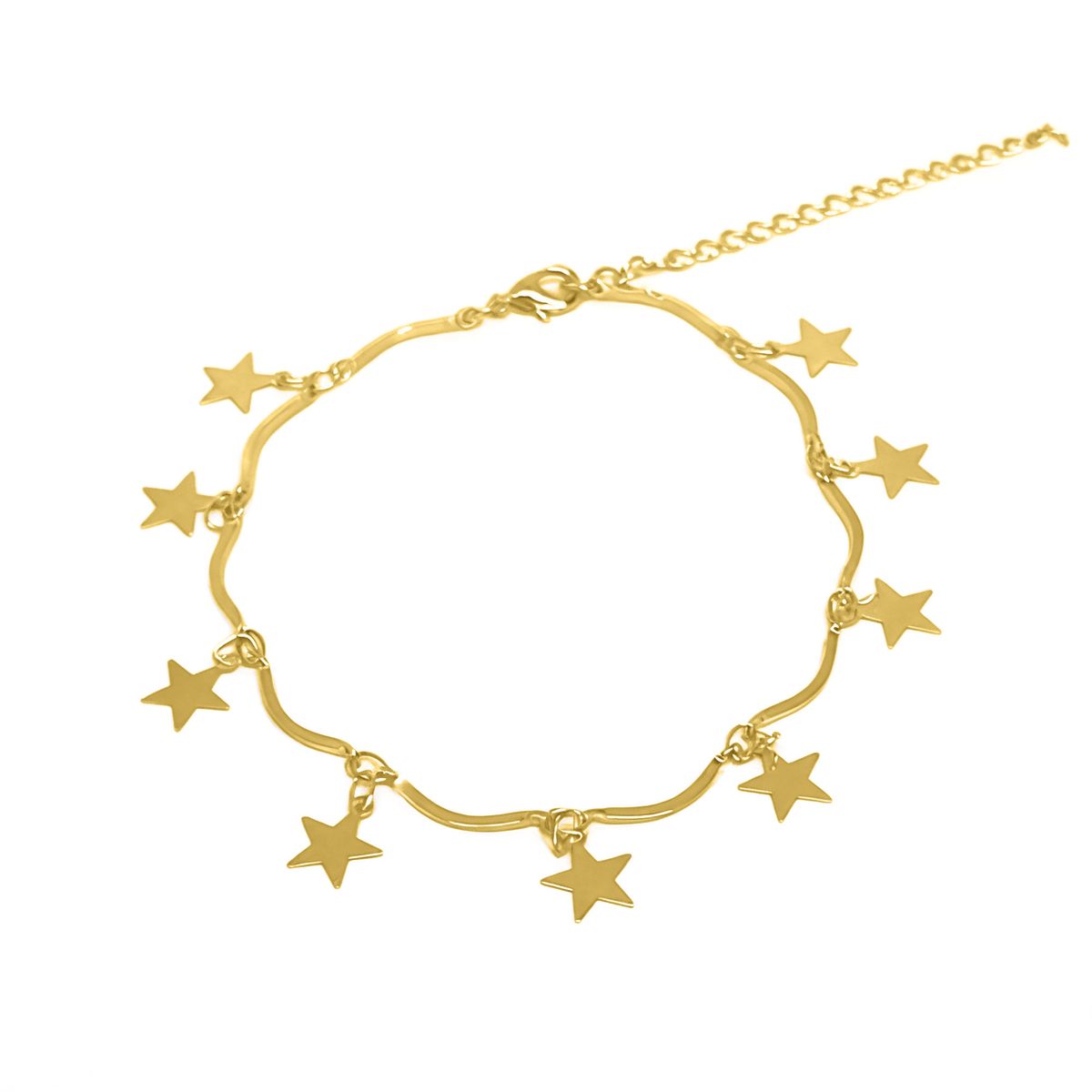 COGGIOLA - Pulsera Chiches Estrellas Enchapado Oro 18K