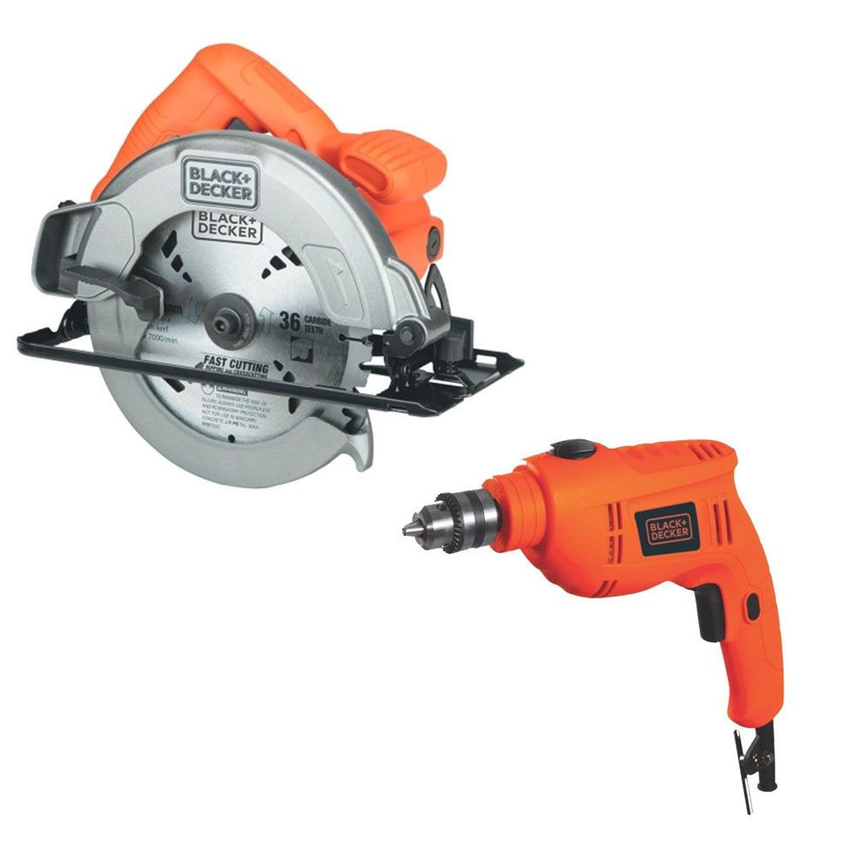 BLACK+DECKER - Sierra Circular 714 1400w +Taladro Percutor 38 550W +Disco