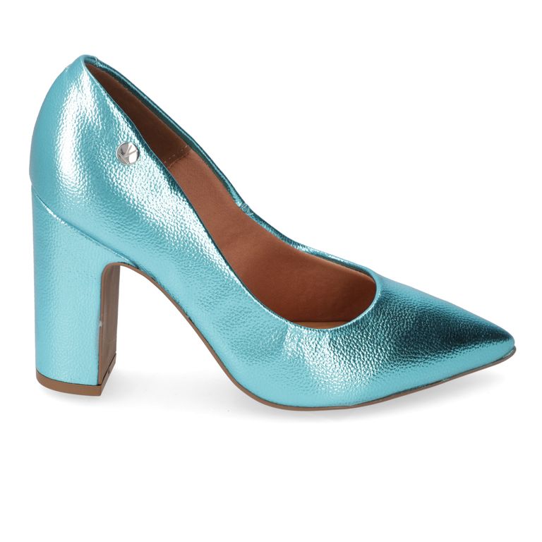 Zapato Mujer Taco Cuadrado Turquesa