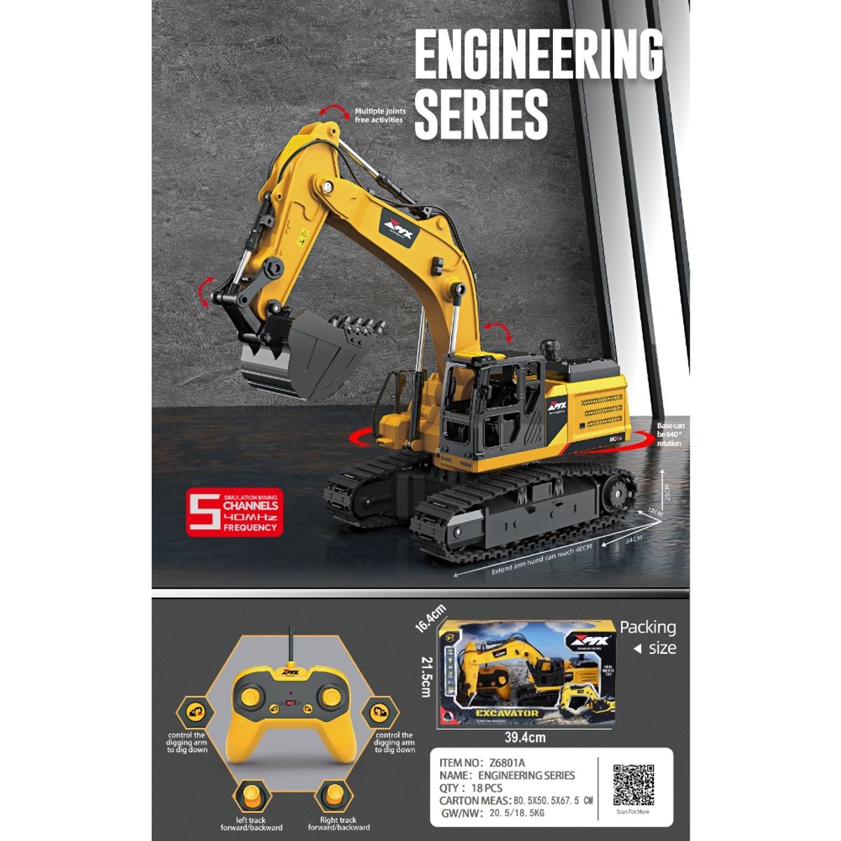 GEN - EXCAVADORA MECANICA CON CONTROL REMOTO ABC-799971