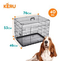 Canil Para Perros Desarmable 2 Puertas - Jaula Max 40 Kg