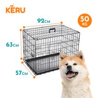 Canil Para Perros Desarmable 2 Puertas - Jaula Max 50 Kg