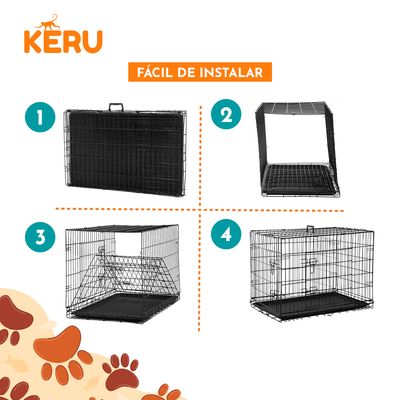 Imagen 2 del producto Canil Para Perros Desarmable 2 Puertas - Jaula Max 50 Kg