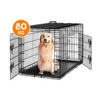 Canil Para Perros Desarmable 2 Puertas - Jaula Max 80 Kg