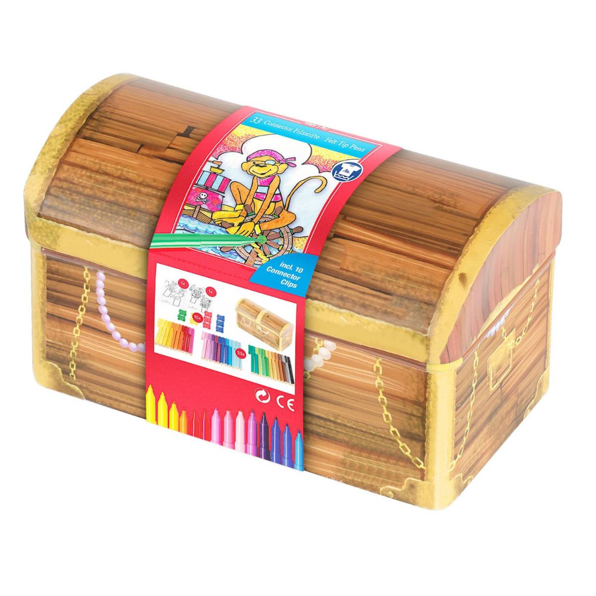 FABER-CASTELL - Marcador Connector Cofre Tesoro Faber-Castell x33 Colores