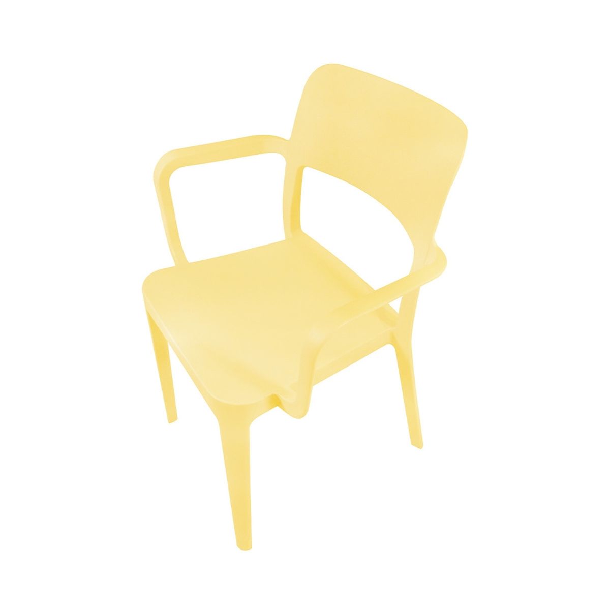 DVP - Silla Plástica Con Apoya Brazos Minimal Vainilla Dvp