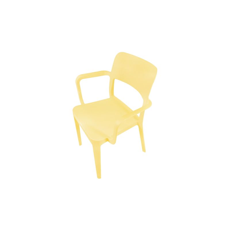 DVP - Silla Plástica Minimal con Apoya Brazos Vainilla DVP