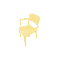 DVP - Silla Plástica Minimal con Apoya Brazos Vainilla