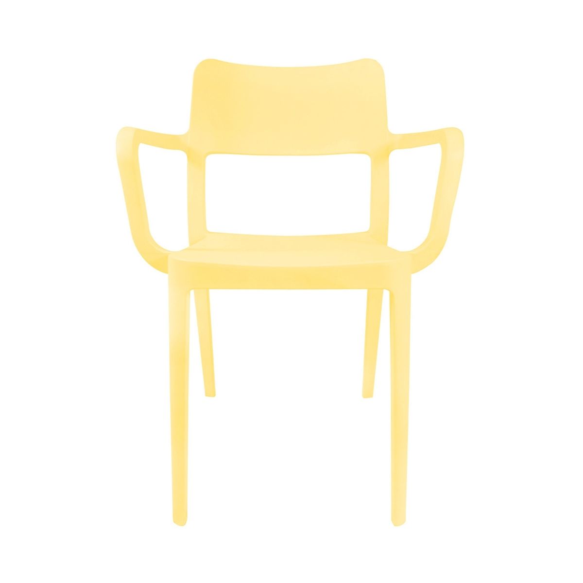 DVP - Silla Plástica Con Apoya Brazos Minimal Vainilla Dvp